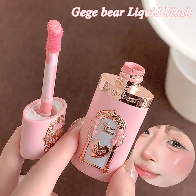 Gege Bear-rubor líquido rosa fresa, maquillaje coreano, tinte mate de albaricoque, colorete que ilumina la cara, rubores, colorete, maquillaje bonito
