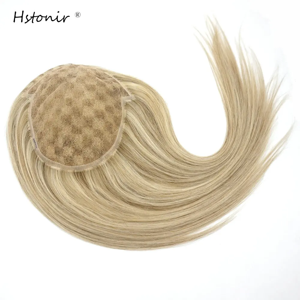 Hstonir European Remy Hair Toppers for Women Human Hair Topper Side Part Natural Hair Pads Toupee Gate Prosthes For Lady TP48