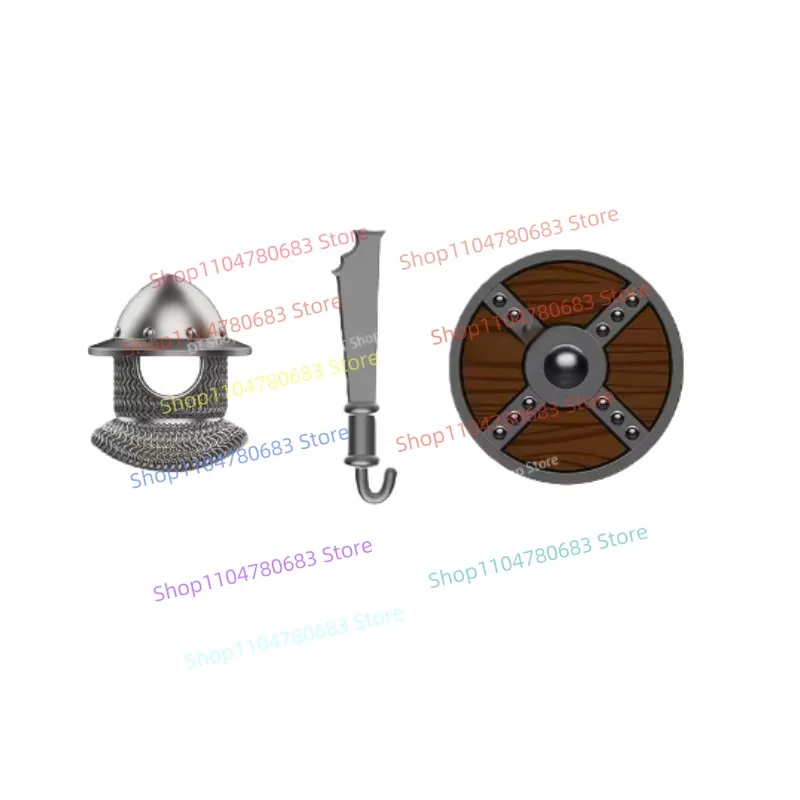 Moc mini figura de ação blocos de construção medieval fazenda milícia montagem modelo anime acessórios dos desenhos animados meninos brinquedos presente colecionável