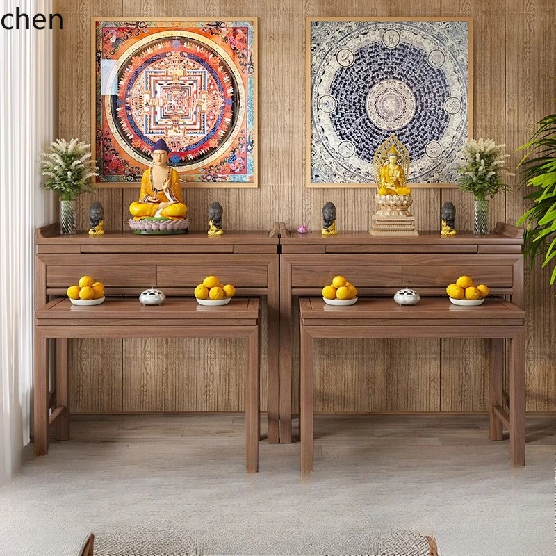 

LXC Buddhist Table Household Guan Gong Buddhist Table Simple Gong Tai Shentai Buddhist Hall Solid Wood Incense Case