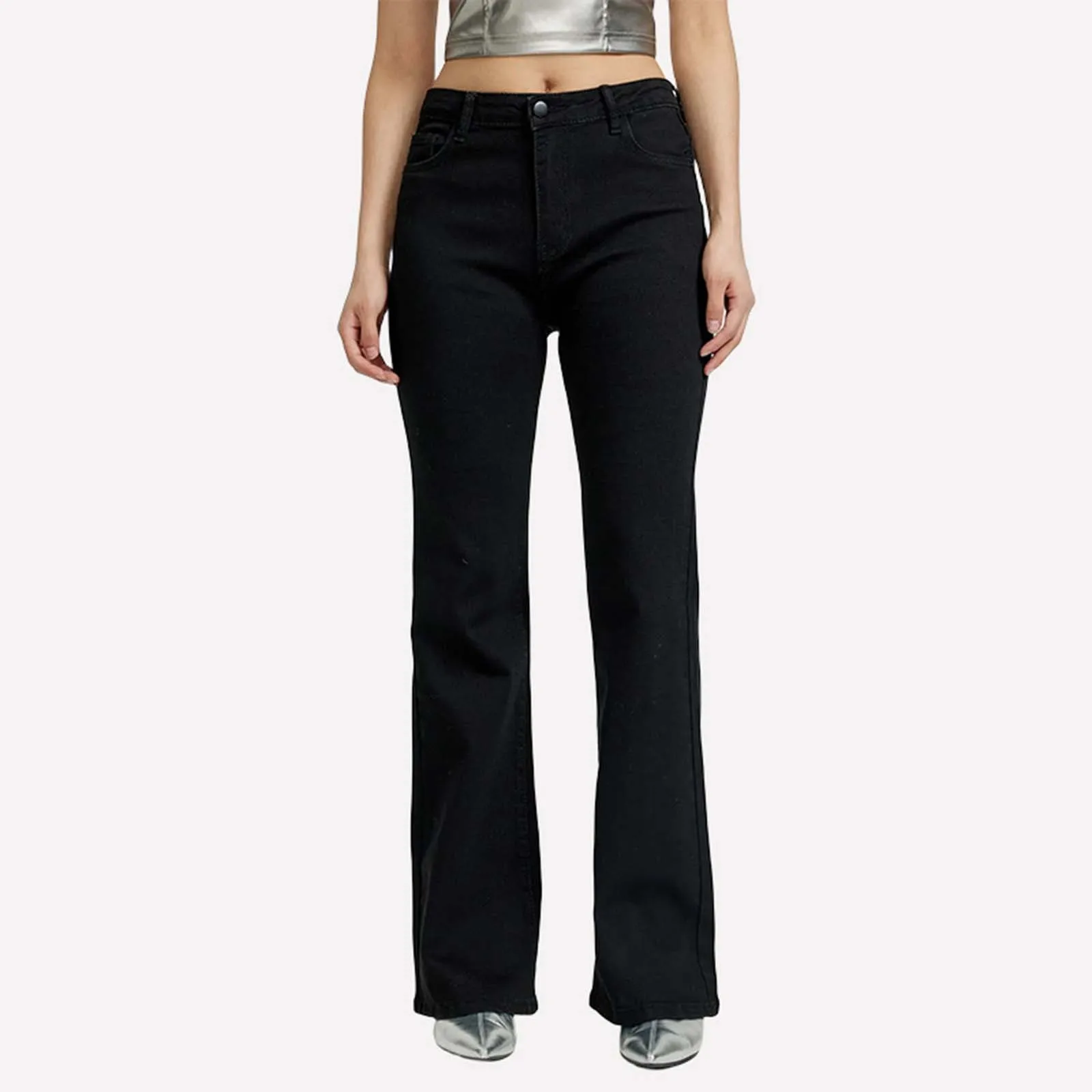 

American Retro Style Denim Pants Spring Summer 2025 New Women's Wide Leg Stretch Flared Mid Rise Jeans Trousers Women Jeans