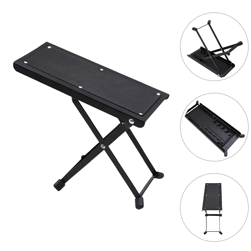 Guitar Step Stool Foot Stand Chair Heavy Rest Stools for Adults Iron Wooden Foldable Duty