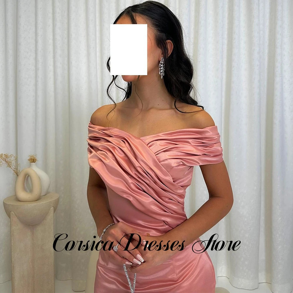 فستان سهرة نسائي ساحر من الساتان والزهور للمناسبات الخاصة مخصص قبالة الكتف سويب تراين فساتين العودة للوطن