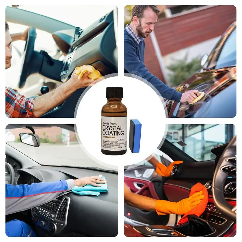 30ml Car Plastic Restorer Back to Black Gloss Leather Restorer Polish Coating Automotive Cleaning Products Refurish Auto Detaili