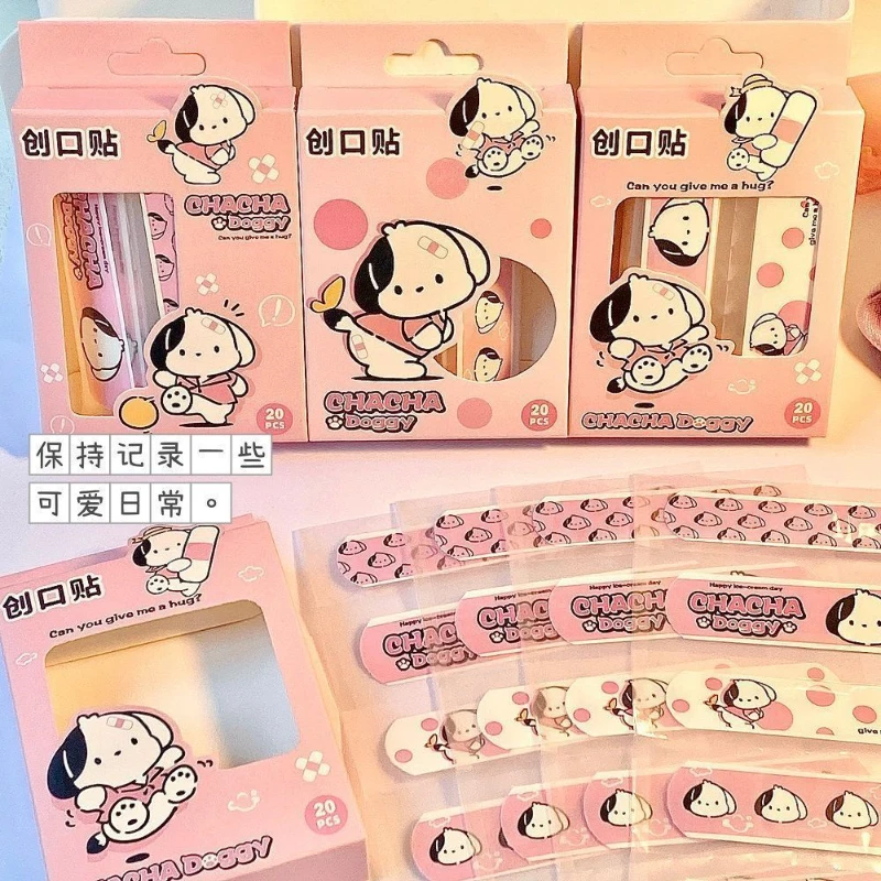 20pcs/box Sanrio Pochacco Band Aid Cartoon Anime Hemostasis Adhesive Kids First Aid Adhesive Bandage Aid Wound Plaster Patches