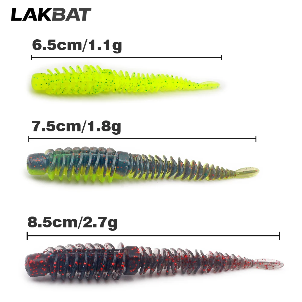 10 Stück Weiche Köder 6,5cm 7,5cm 8,5cm TPE Wurmköder mit Fischgeschmack Swimbait Crankbait Jig-Haken Karpfenangel-Zubehör Pesca-Ausrüstung – Detail 1