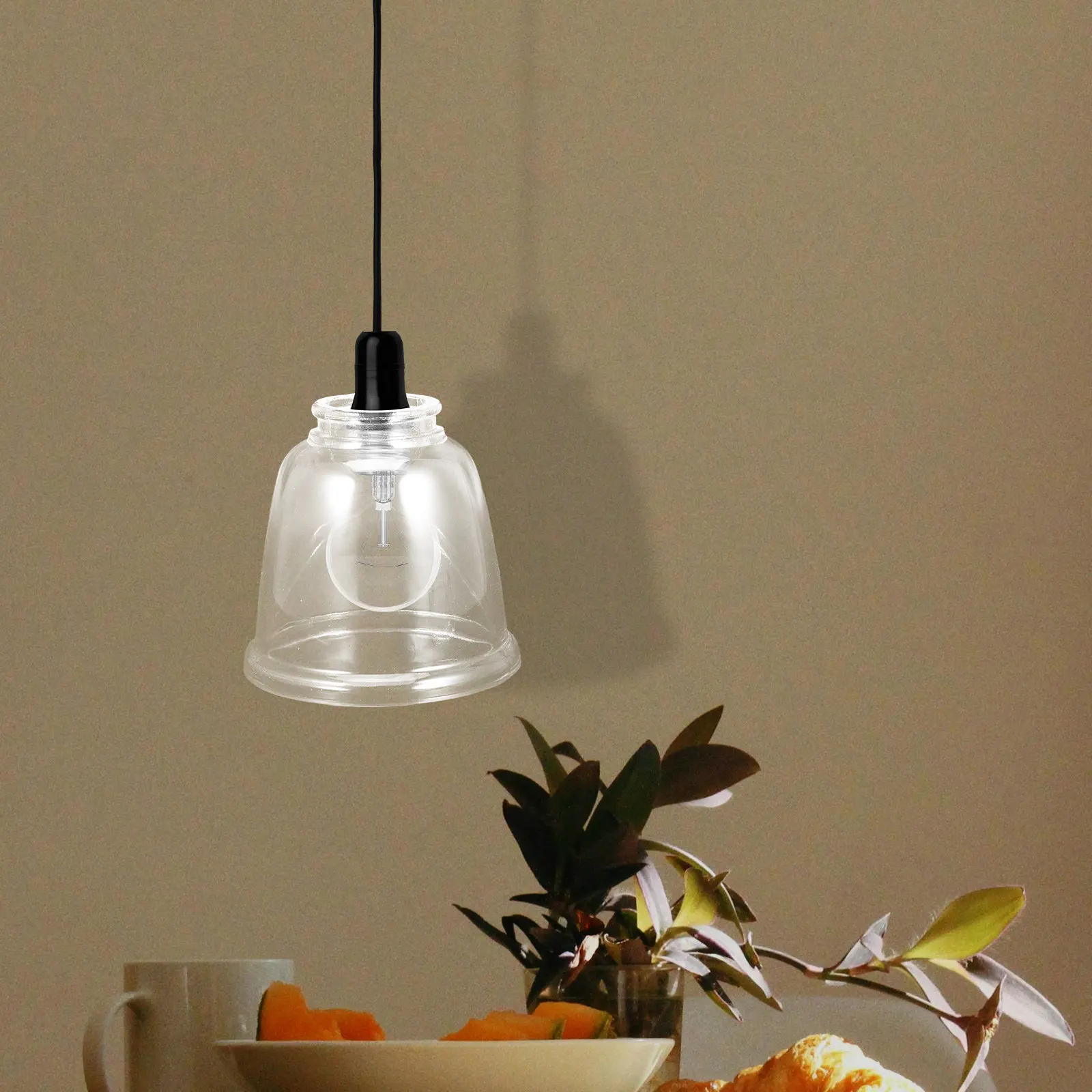 Glass Lamp Shade Bell Shape Ceiling Light Cover Replacement for Pendant Chandelier Wall Sconce Decorative Glass Light Shade