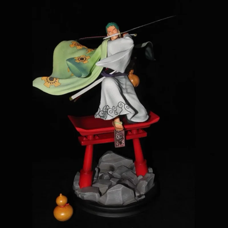 

30cm Anime One Piece Action Figure Kimono Drawing Knife Sauron Three Knife Flow Zoro PVC Collection Statue Model Figurine Toys