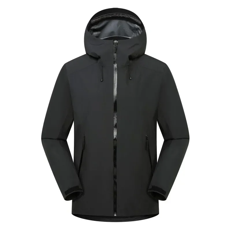 Men Mountain Climbing Windproof Waterproof Three Layer Unisex Coat Embroidery Logo Rain Jacket Sports Ski Camping Outdoor