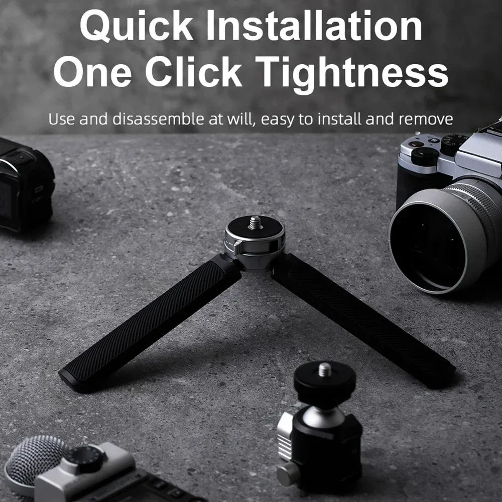 YANZUO Desktop Tripod with Double Boots Constant Spherical PTZ Stand Foldable Hand Grip for DSLR Stabilizer