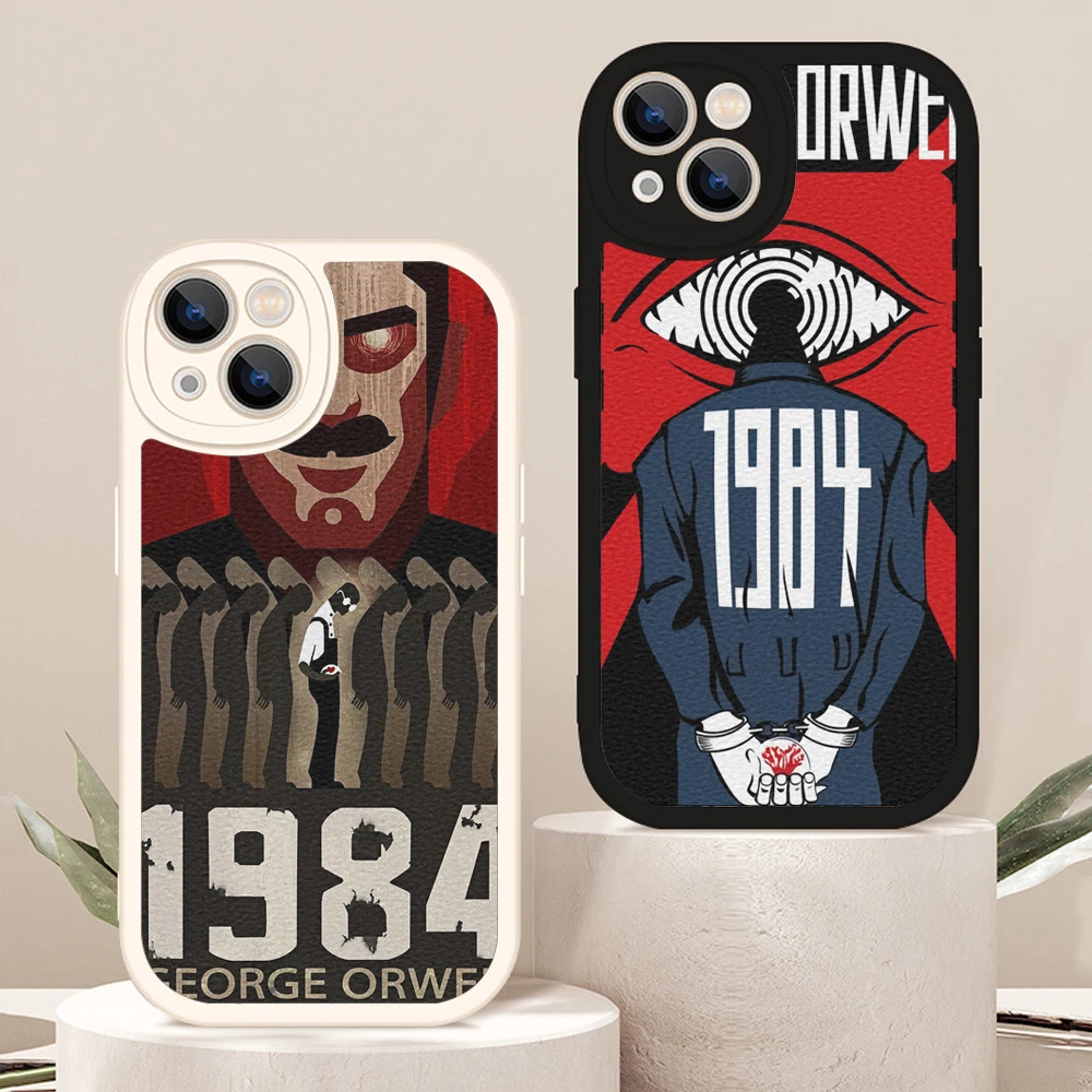 1984 George Orwell Book Novel Phone Case for Iphone 14 13 11 12 Pro MAX 13 12 MiNi 7 8 plus X XS XR Lambskin protection Covers