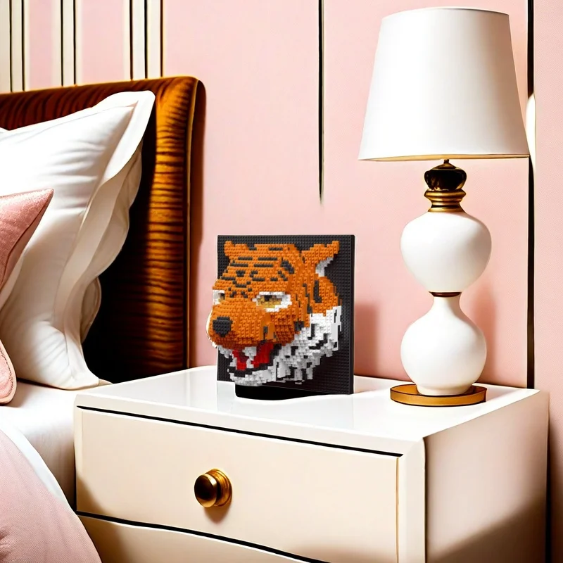 2140+ PCS Tiger Head Wall-Hanging Building Block Set - Cool Unique Realistic Assembly Toy for Home Decor Or Gift