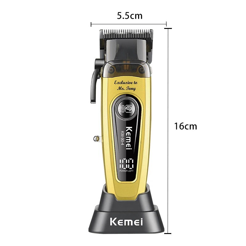Kemei 90-4 11500RPM Rechargeable Hair Clipper with Base Barber Cordless Hair Clipper Electric Shaver Hair Clipper for Men image 5
