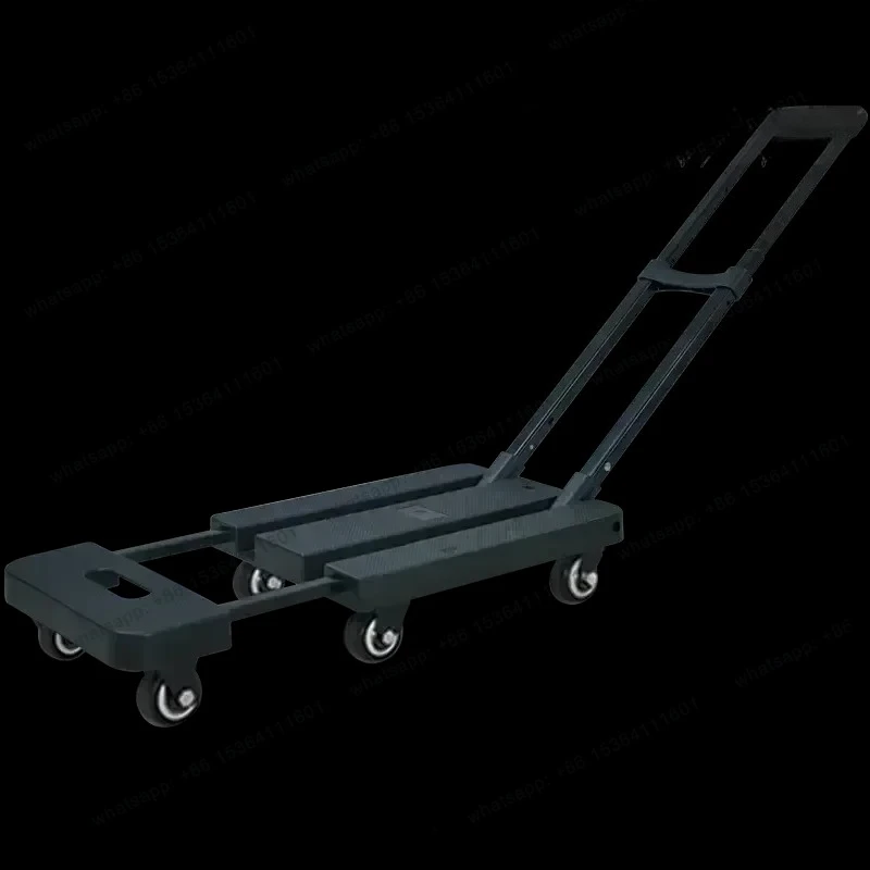 high-quality Single Silent 200kg Heavy Telescopic Dolly Luggage Truck PP10A/6 Folding Transport Platform Trolley multifunctional