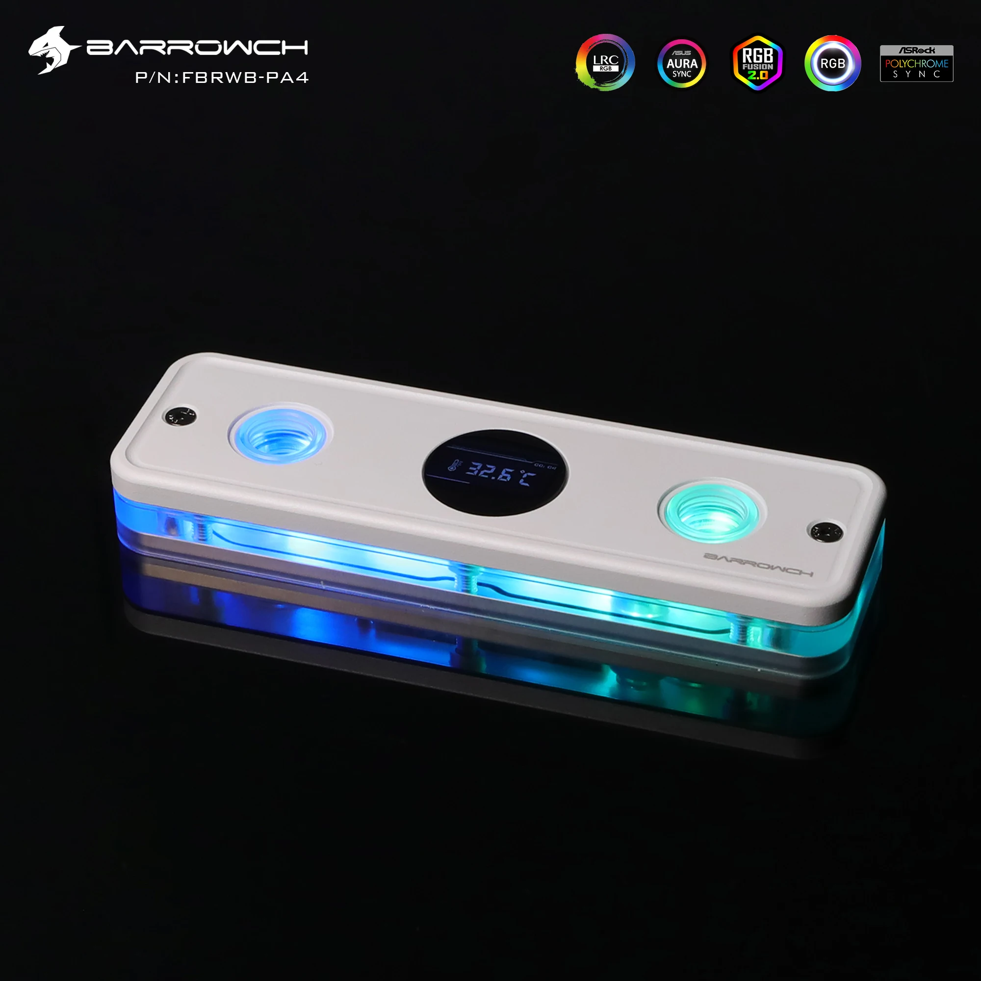 Barrowch DDR5/DDR4 Memory Water Block RAM Heat Sink Cooler with TFT Digital Display 2/4 Channels Computer Cooling Armor FBRWB-PA