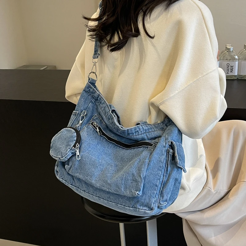 Women's Bag Brand Design Denim Woman totes Shoulder Bag Ladies Handbags Large Capacity Travel Female Shoppers Bags High Quality