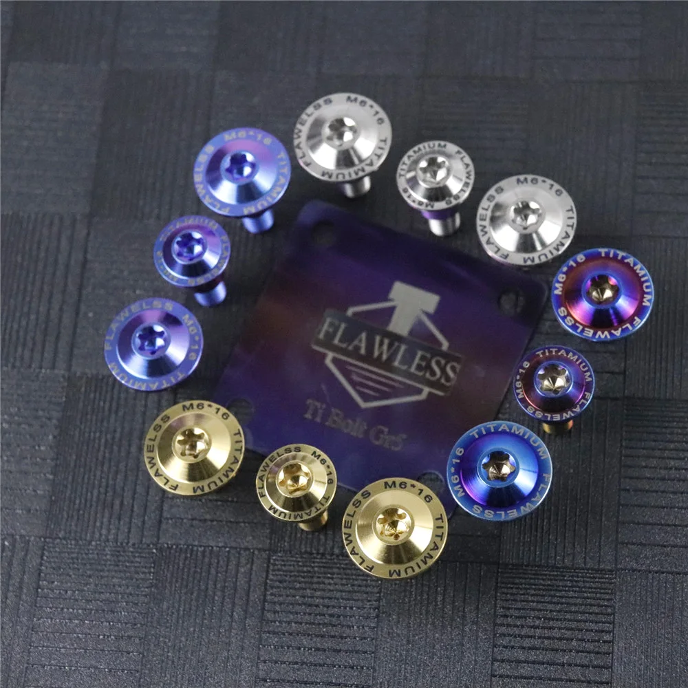FLAWLESSTI Gr5 チタンボルトボディカバーフェンダーボルト M6 スズキ GSX 1000