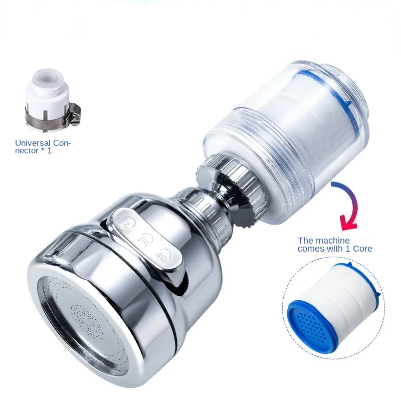 Kitchen Faucet Extender Booster Shower Head Diffuser Splash Proof Water Purifier Filter Nozzle Sink Water Saving Tap 360° Rotate