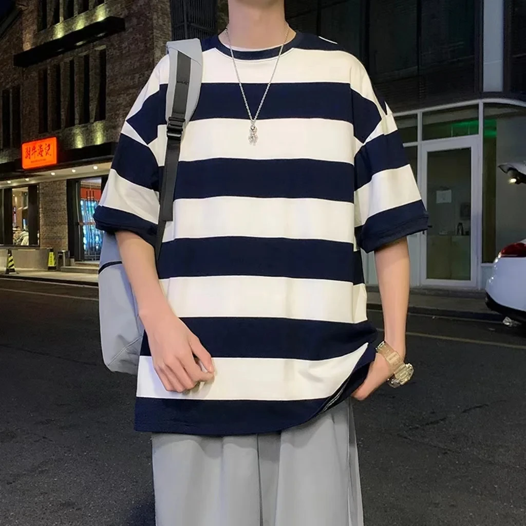 Simple Stripe Color Blocking 3D Print Foundation T-Shirts Men Women Casual Fashion Short Sleeve T Shirt New Harajuku Tees Tops