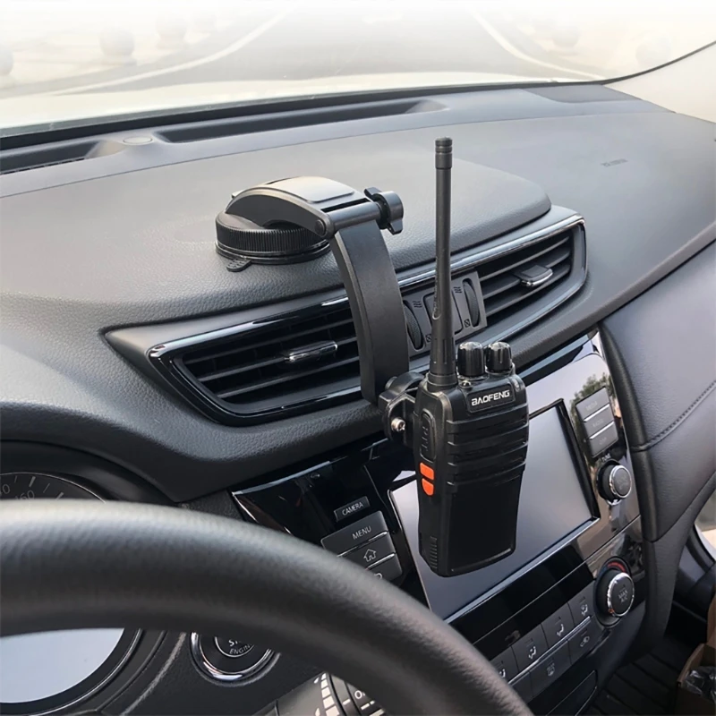 Suporte montagem para carro rádio ajustável, suporte sucção rádio 2 vias universal 96BA