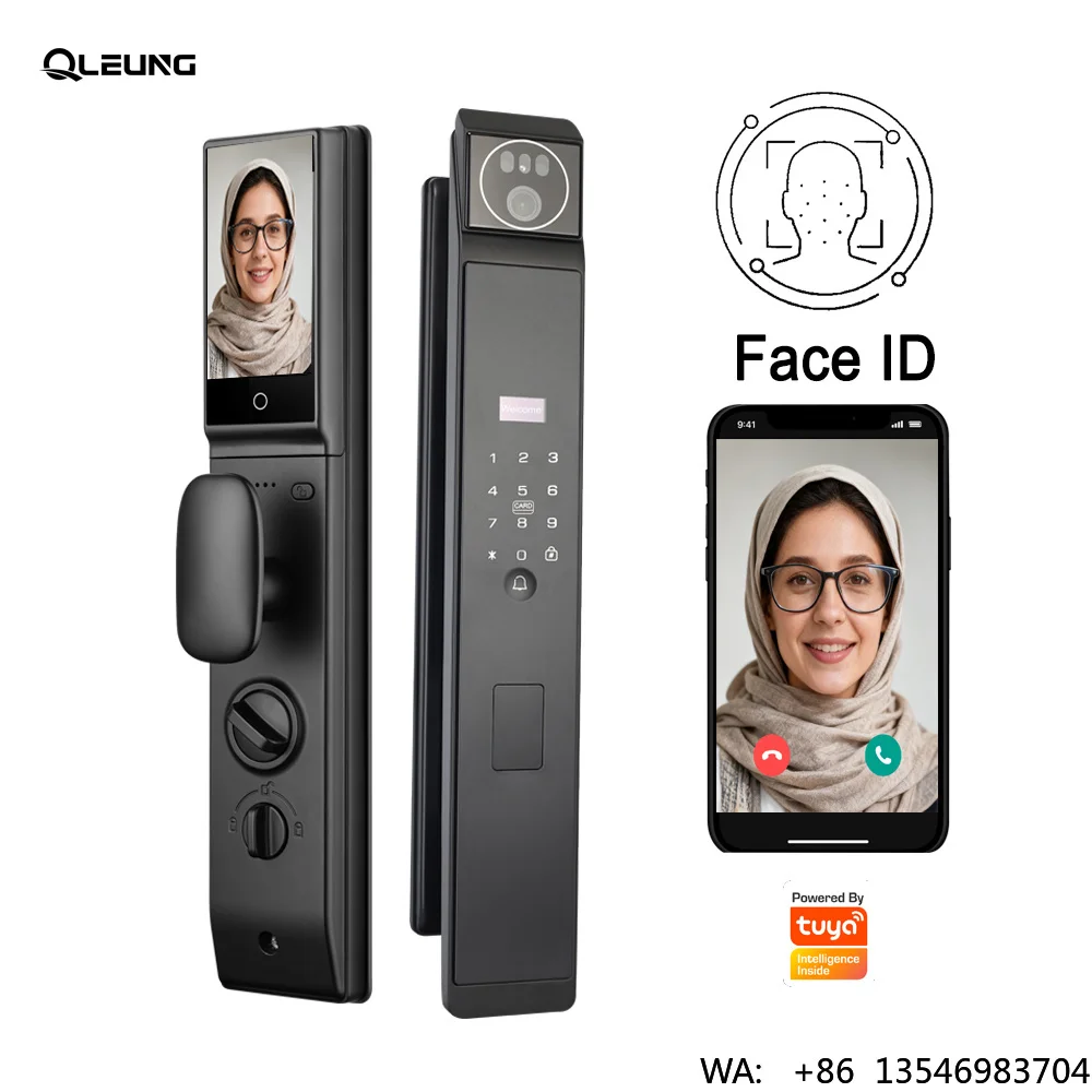 Digital 13 Languages Tuya Wifi 3D Face Door Lock Video Calling Cerradura Password Fingerprint Smart Camera Serrure Lock