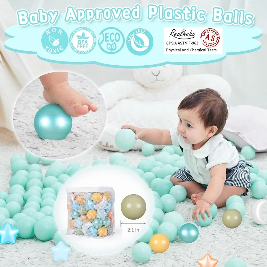 100 bolas bolas bolas formas para crianças, bolas de estrela de plástico para piscina de bolinhas, slide, cercadinho, festa de aniversário, decoração de natal