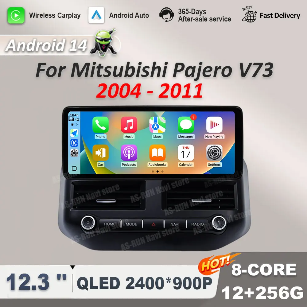

12.3 inch Navigation GPS 4G Carplay for Mitsubishi Pajero V73 2004 - 2011 HD Screen Android 14 Car Video Multimedia Player