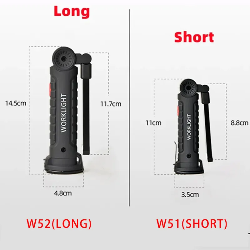 New Portable COB LED Flashlight USB Rechargeable Work Light Magnetic Lanterna Hanging Lamp with Built-in Battery Camping Torch images - 6