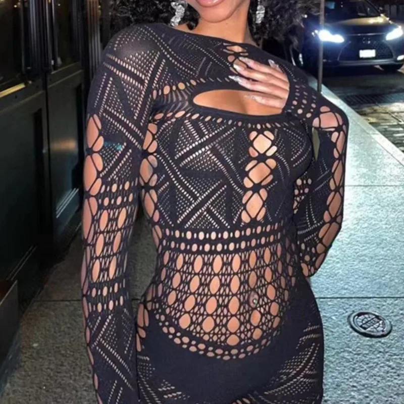 

Erotic lingerie woman European style hollow out geometric integrated sexy lingerie party nightclub Bodysuit Woman clothing xxx