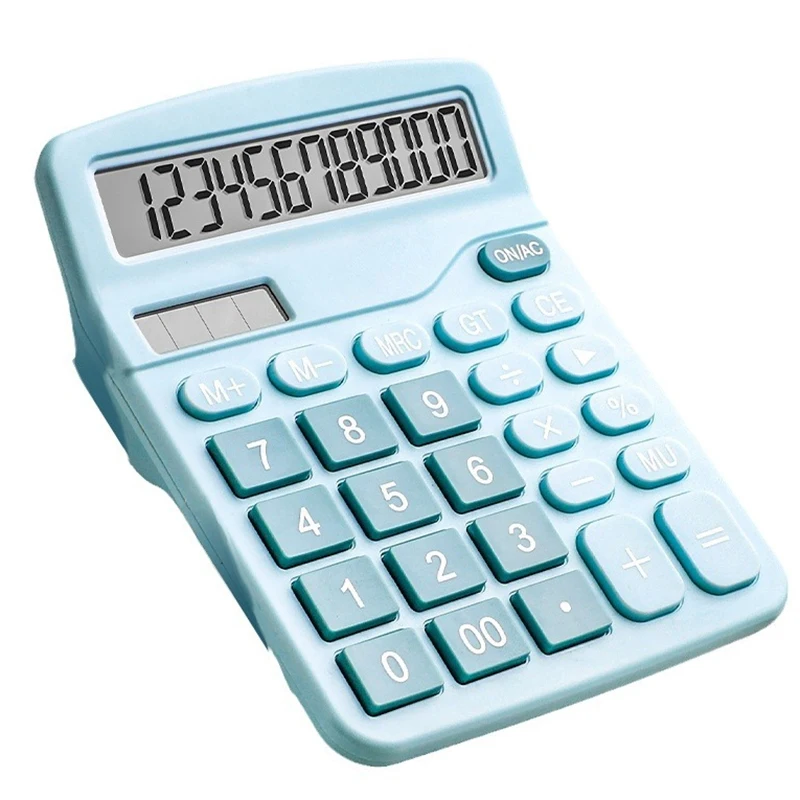 Calculatrice scientifique solaire avec grand écran, calculatrice mignonne, ordinateur de bureau, bureau financier, 1 pièce