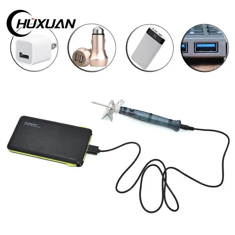 Portable USB Soldering Iron Professional Electric Heating Tools Rework With Indicator Light Handle Welding Gun BGA Repair Tools