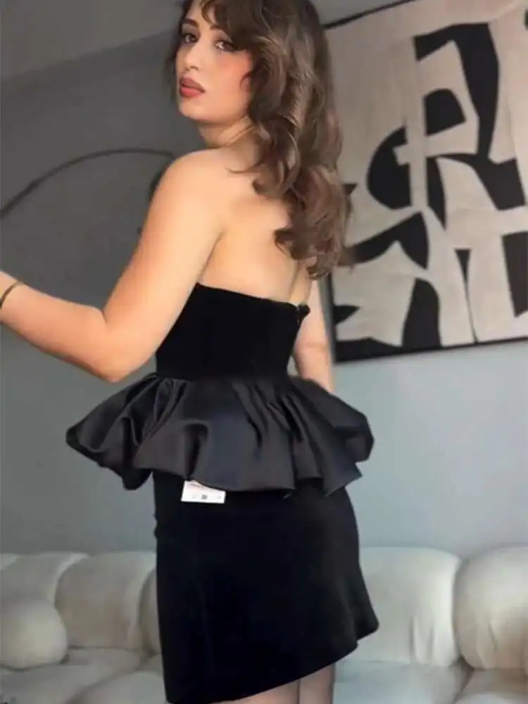 Eleganckie Veet Patchwork Tank damskie bez ramiączek bez rękawów Backless wzburzyć brzegi damskie zbiorniki 2025 wczesna wiosna modna dama topy