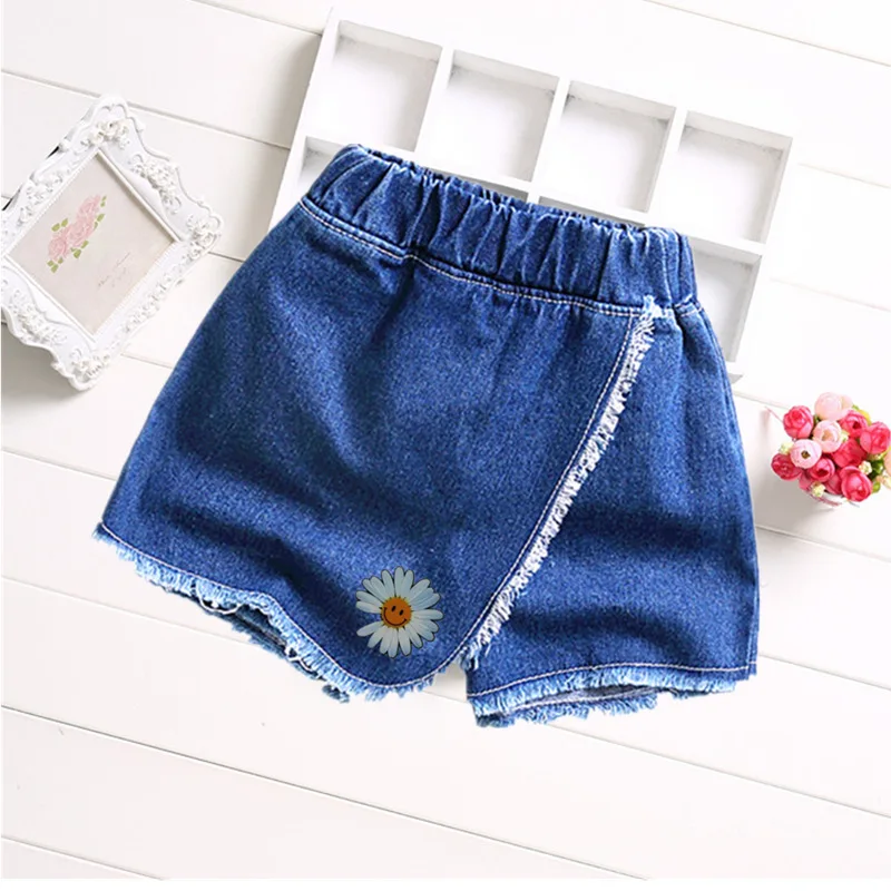 Summer Kids Shorts Girls Denim Shorts Fashion Girl Short Princess Jeans Children Pants Girls Shorts Flower Girls Clothing