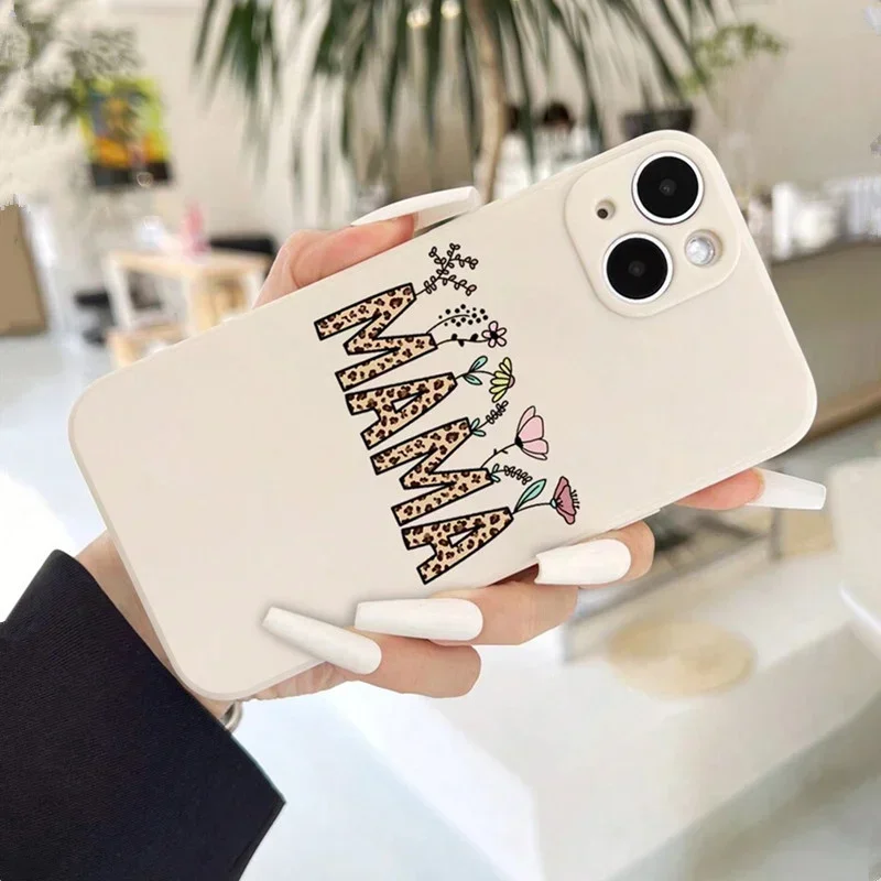Leopard Pattern English Words Design Phone Case For iPhone 15 Pro Max Cases iPhone 14 13 12 11 Pro Max XS XR X 7 8 Plus Cover