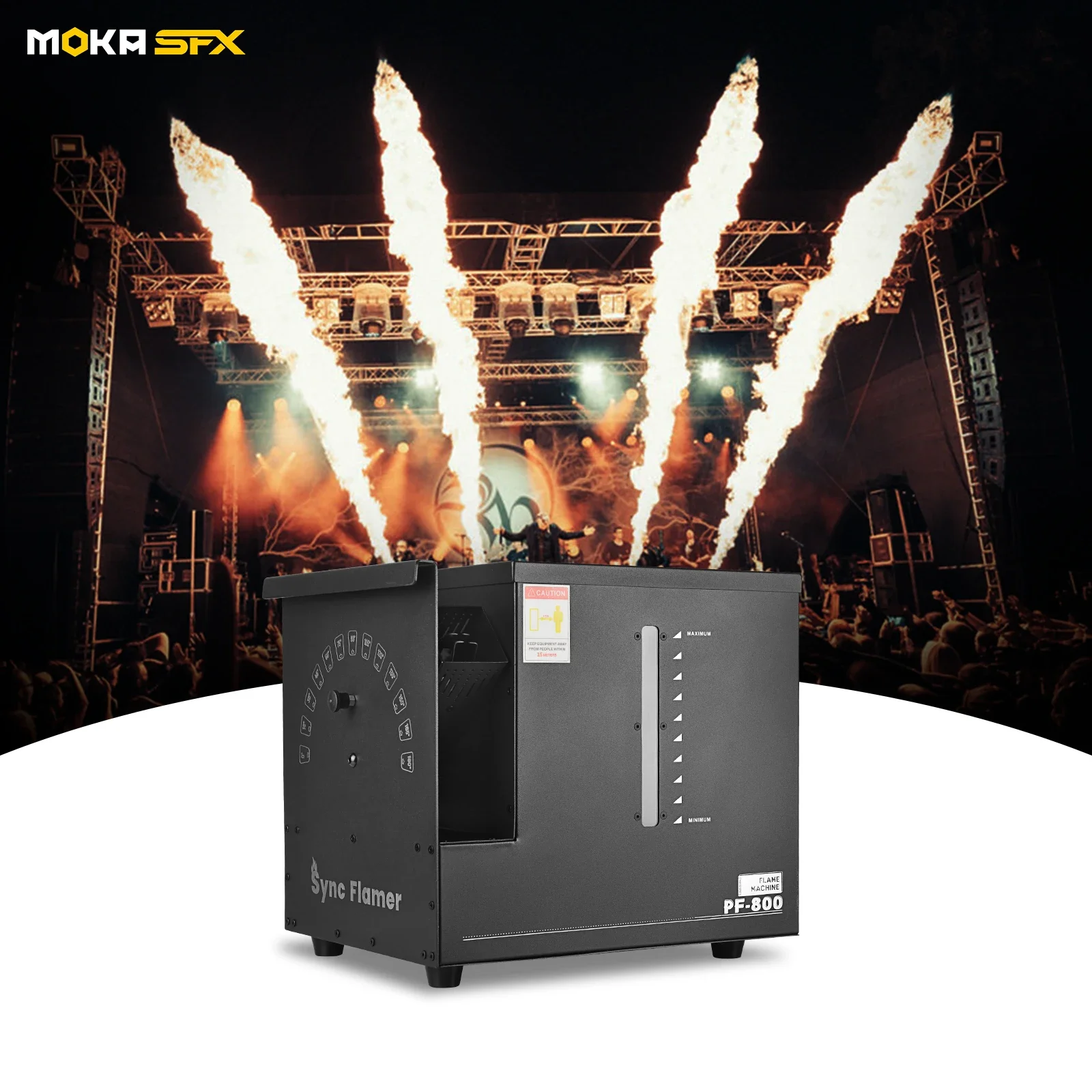 MOKA SFX 10M Outdoor Flamer Machine Professional Stage Fire Projector Rainproof Flame Thrower for Show Events Angle Adjustable