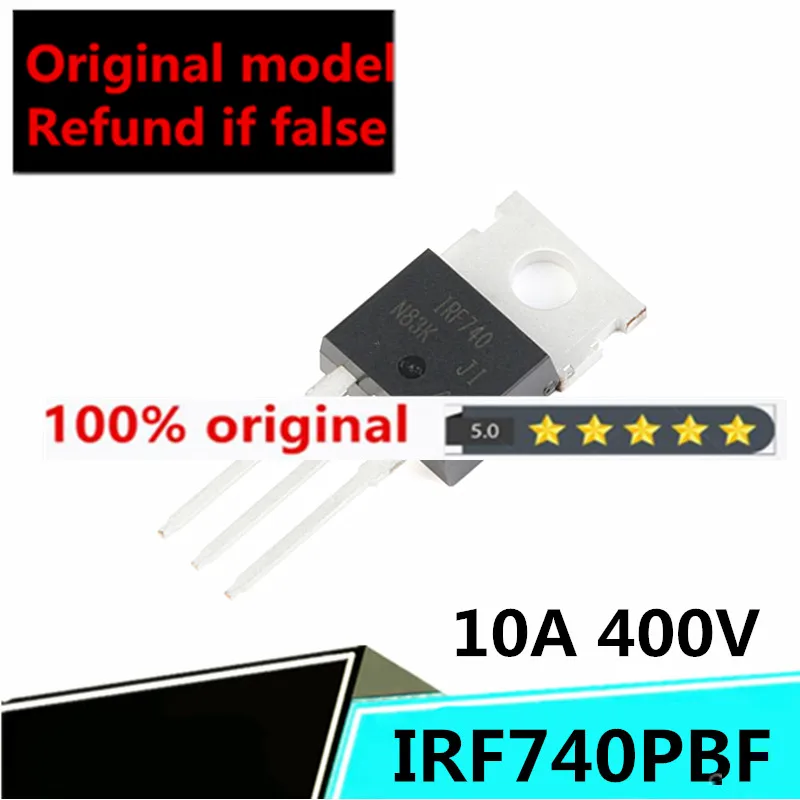 

brand 10PCS original and genuine IRF740PBF IRF740 TO-220 N-channel 400V/10A in-line MOSFET