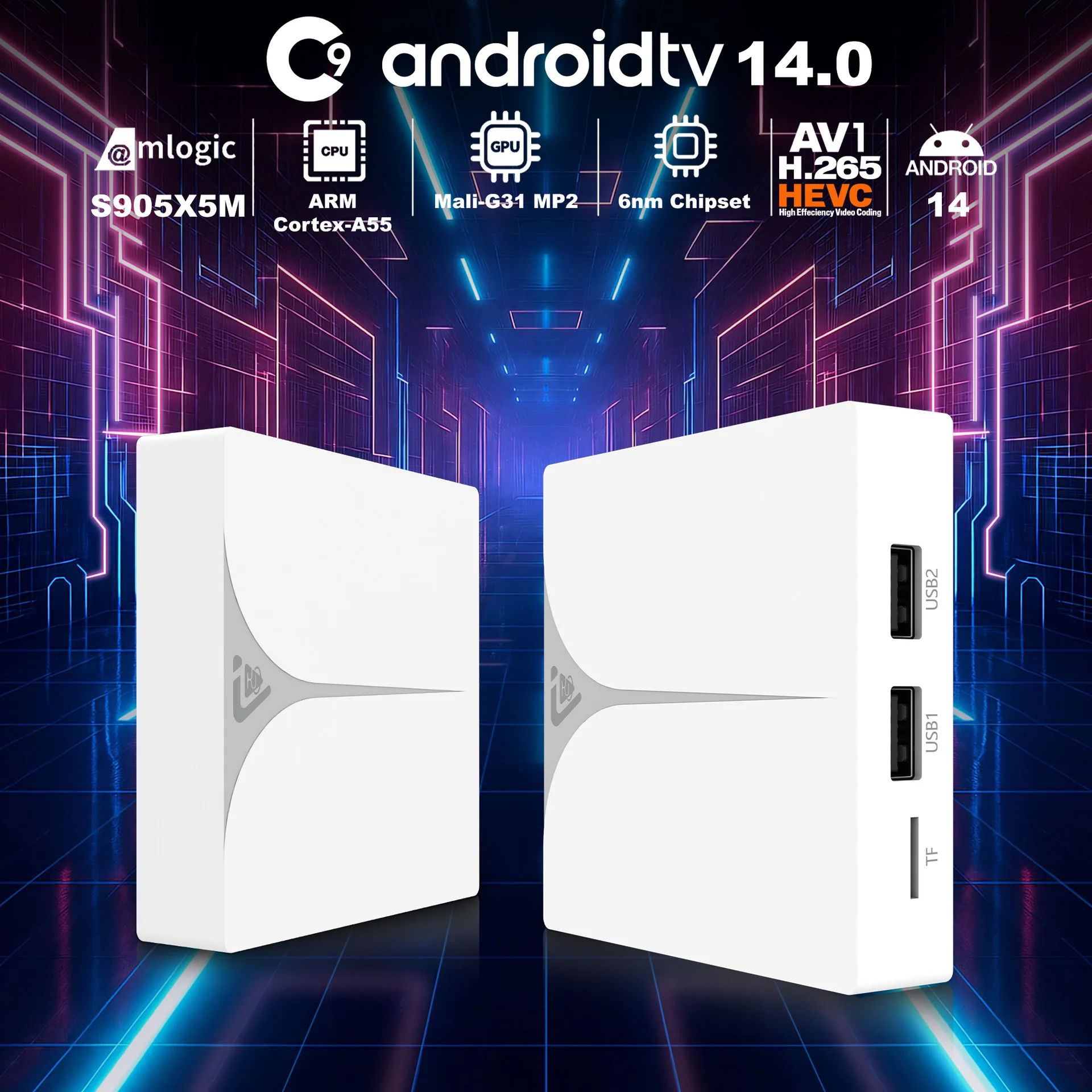 2025 صندوق تلفزيون جديد أندرويد 14 Amlogic S905X5M 4GB 128GB 4K HD WIFI6 BT5.4 1000M مشغل الوسائط فك التشفير