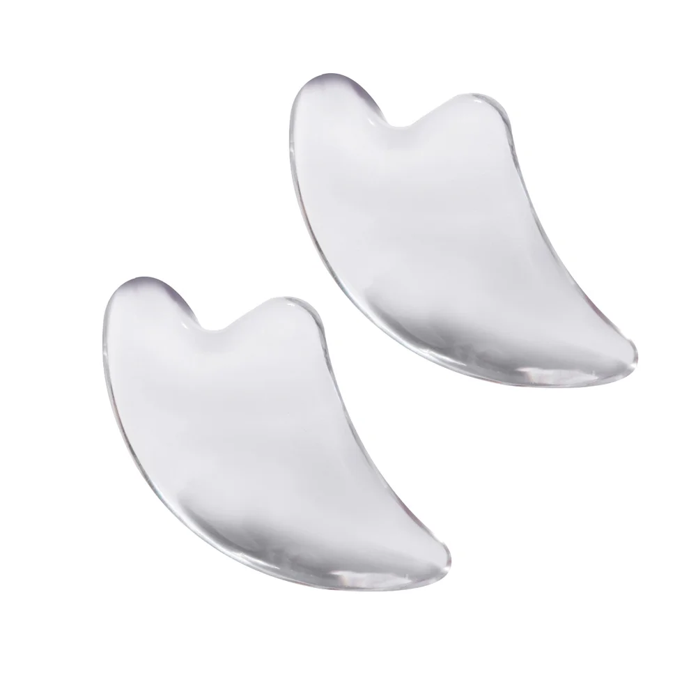 2 Stuks Hars Gua Sha Board Gezichtsmassage Tool Gladde Textuur Ergonomisch Ontwerp voor Nek Gezicht Oog Schouder Huidverzorging