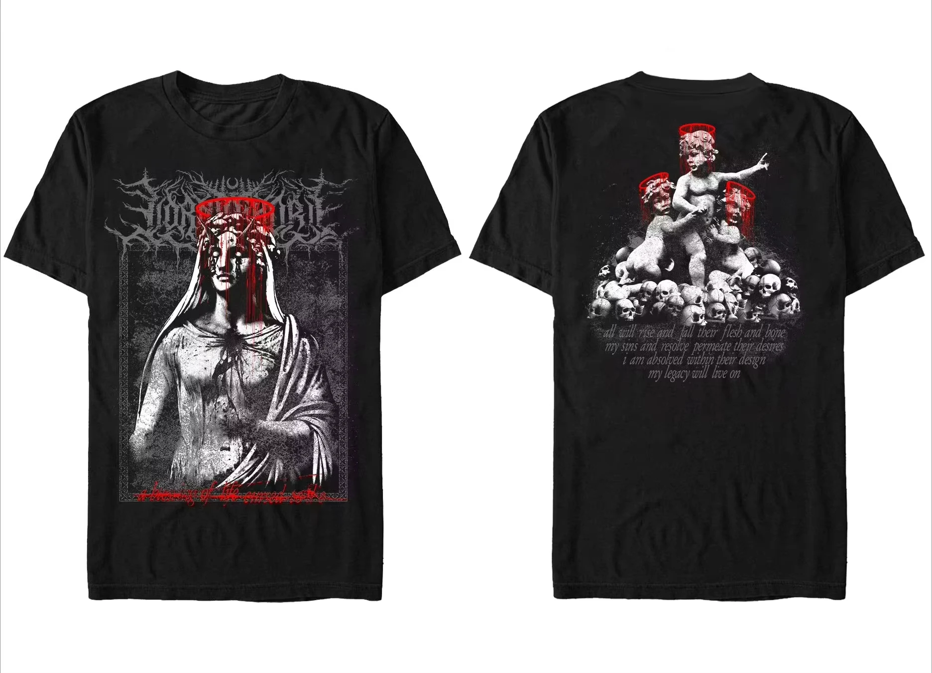 

Lorna Shore Angels T-Shirt Peripheral Pattern Printing Summer Luxury Brand Cotton Men's and Women's T-Shirts Short Sleeves Tops