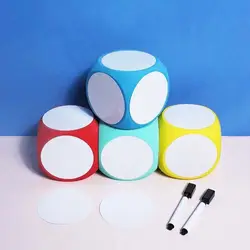 Bloqueio Apagar seco para a prática de matemática, White Board Dice Set, Matemática White Board, Educacional Wipe Off Cube, 4x4