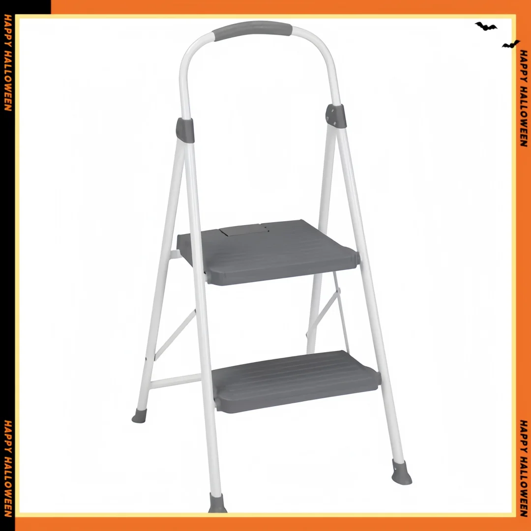 مقعد قابل للطي بخطوتين، خطوات كبيرة من الراتنج، أقصى 8 أقدام، سلم خفيف الوزن للاستخدام في المطبخ المنزلي والحمام