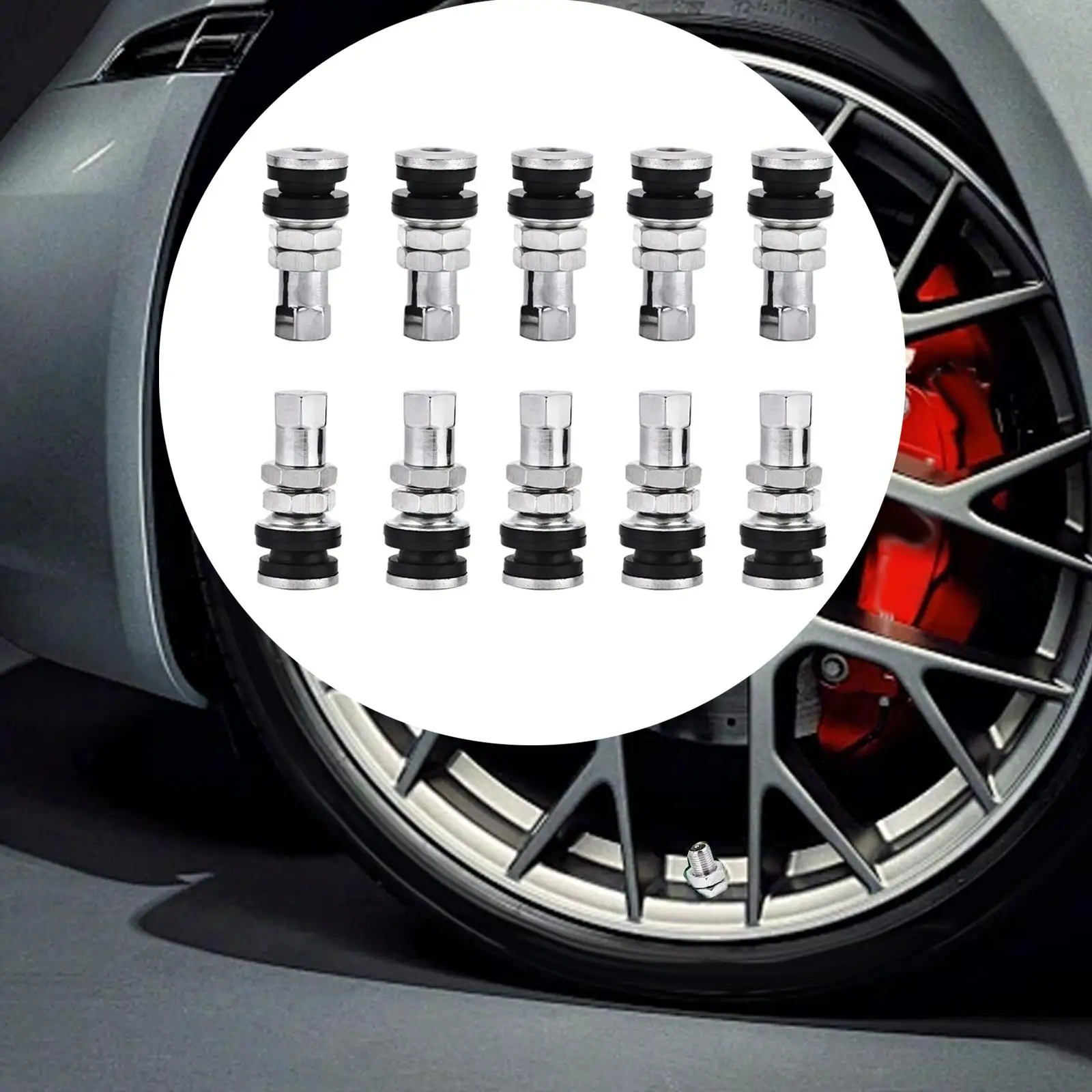 10x Metal Valve Stem Tire Valve Stem Motorcycle Valve Stem Replaces Tyre Valve Short Stem TR161 for Boat Car Truck