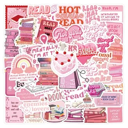 60Pcs Pink Bookish Stickers DIY Stickers Scrapbooking Phone Luggage Skateboard Waterproof Decals