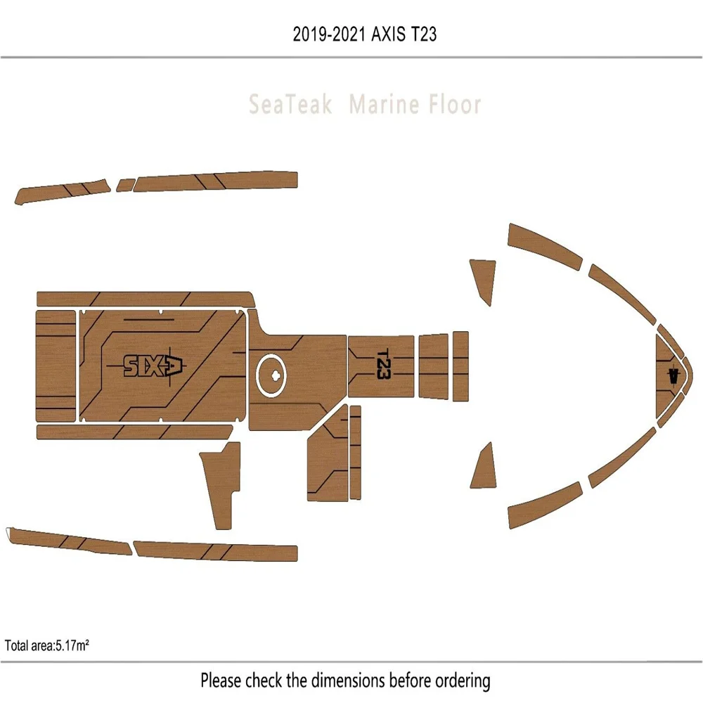 

2019-2022 AXIS T23 Cockpit Swimming platform1/4" 6mm EVA Faux Teak FLOOR SeaDek MarineMat Gatorstep Style Self Adhesive