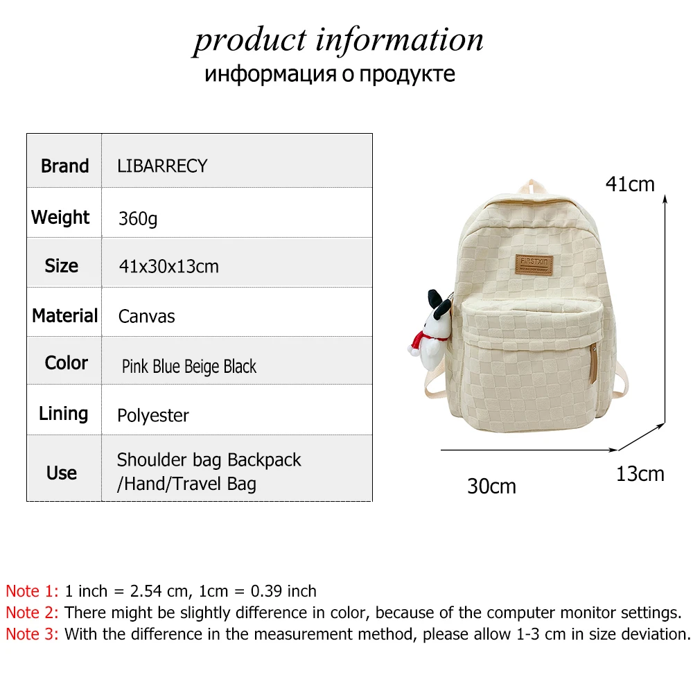 Large Capacity Ladies Backpack Solid Color High Quality Canvas Ladies Student Bag Fashion New Women Shoulder Bags Bolsa Feminina