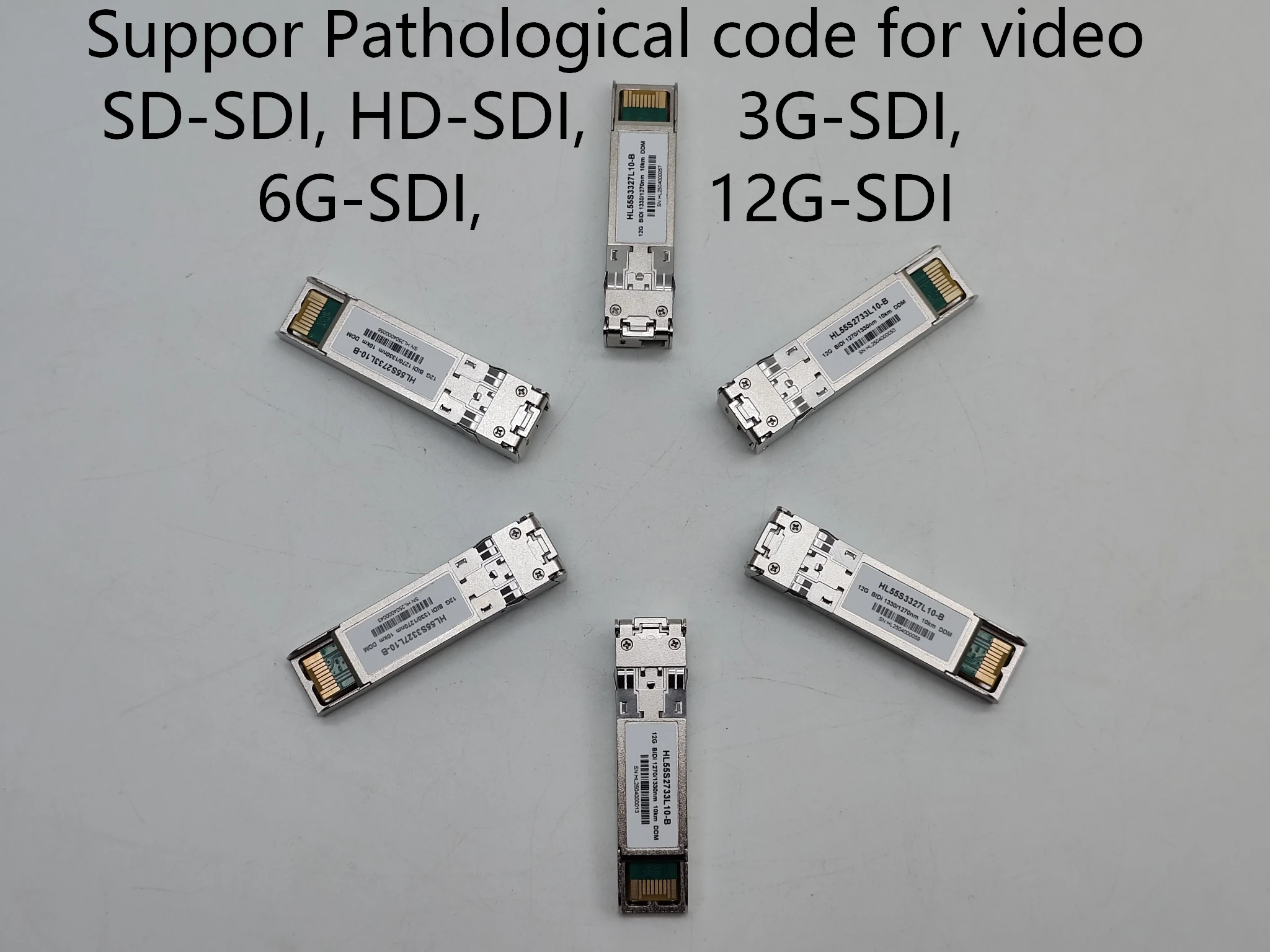 

12Gb/s Video sfp module single fiber signal sfp module bidi direction pass Pathological Signal lc 20km Hot-swappable modules