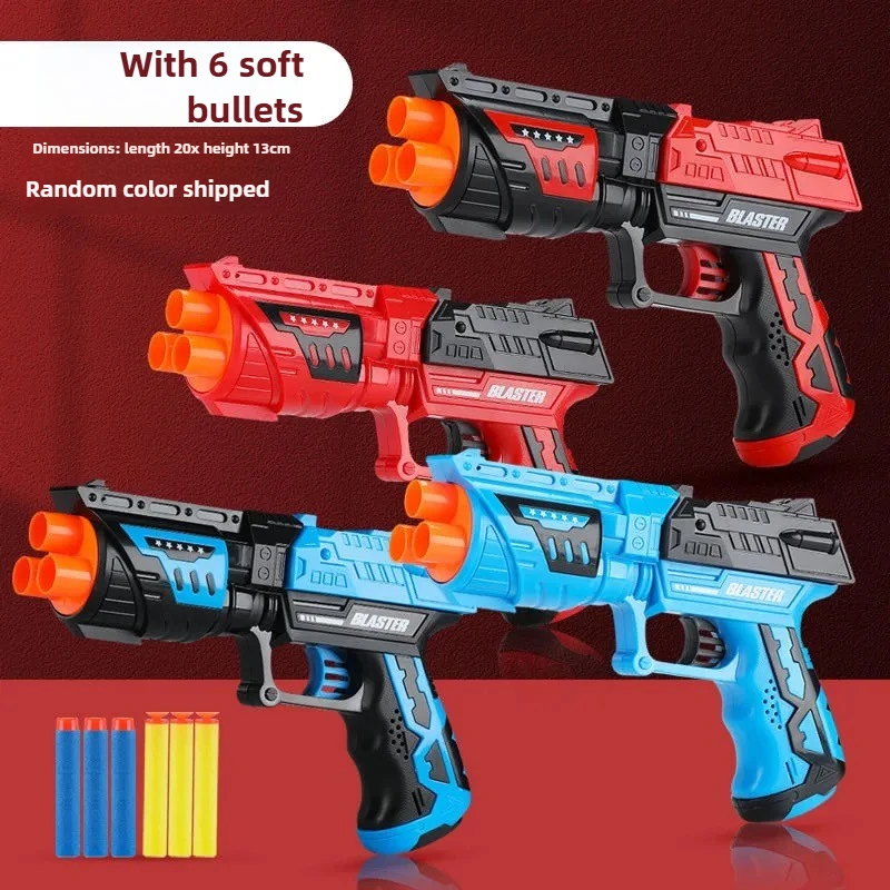 Ręczny pistolet do miękkich rzutek dla chłopców, bezpieczne piankowe rzutki, pistolet zabawka dla dzieci, gra w bitwę strzelankową, zawiera miękkie kulki, zestaw tarcz, prezent dla dzieci.