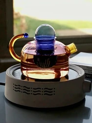 Colorful Glass Teapots Mug Glass High Borosilicate Heat-resistant Boil Water Tea Sets Kettle Water Cup Bottle