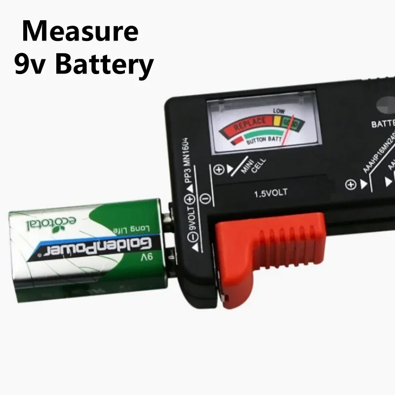 Digitaler hochpräziser Trockenbatteriespannungsmesser, Zeiger, verbleibender Kapazitätstester, universeller Knopfzellen-Batterie BT-168 9 V/1,5 V