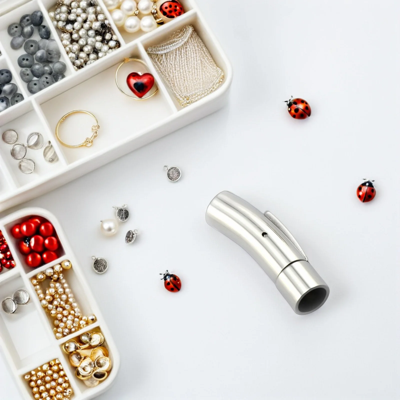 

2 Pcs Stainless Steel Snap Button Magnet Has Magnetic Cord End Clasp Jewelry Making Supplies Clasps Accessories